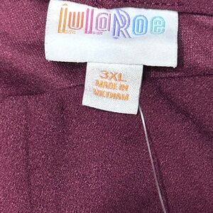 LuLaRoe Women’s Casual Pants in Rich Burgundy 3XL